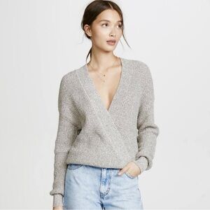 ASTR the Label Stephanie Surplice Sweater in Gray